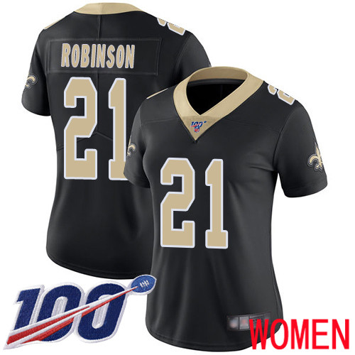 New Orleans Saints Limited Black Women Patrick Robinson Home Jersey NFL Football #21 100th Season Vapor Untouchable Jersey->women nfl jersey->Women Jersey